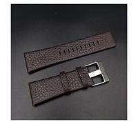 VISIYUBL Banda de reloj de cuero apta for diesel Dz7313 / 22/7257 Mira la correa de la muñeca Black Brown Watch Accesorios(Brown with silver,26mm)