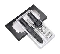 VISIYUBL Cinturón de reloj de cuero Ajuste for la correa de reloj Pulseras de la mariposa Reemplazo de hebilla de mariposa 12mm-24mm(BLACK WHITE,13mm)