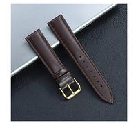 VISIYUBL Correas de cuero 20 mm Ajuste for Huawei/Ajuste for Samsung Galaxy/Fit for Xiaomi Haylou 22mm Watch Accesorios for hebillas negras/doradas/de plata(Coffee Gold Buckle,22mm)