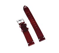 VISIYUBL Correas de cuero de cera de aceite 20 mm 22 mm Vintage Watch Bands Black Brown Green Coffee Hecho a mano Reloj de muñeca Accesorios for hombres/mujeres(Red,20mm)