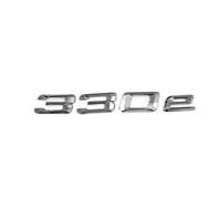 VISIYUBL Cromo Brillante Plata ABS número Letras Palabra Coche Tronco Insignia Emblema emblemas calcomanía Pegatina Ajuste for BMW 3 Serie 330e