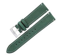 VISIYUBL Frosted Skin Wamkwnband Cinturón Hombres Mujeres 20mm 21mm Mate Mate Cuero Reloj Correas Verde Unisex Suave Reloj Pulsera Accesorios(Green-Silver Clasp,21mm)