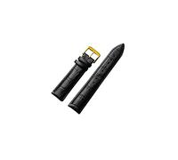 VISIYUBL Mira las bandas de reloj de cuero de 22 mm 16mm 18 mm 20 mm 24mm negro marrón mujeres hombres reloj de la correa de la banda for la hebilla(Gold-black,19mm)