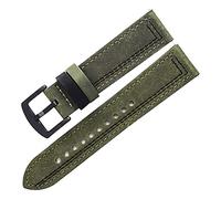 VISIYUBL Reloj Bandas Pulsera Lanzamiento rápido Verde Brown Negro for Hombres Ver Correa De Cuero 20mm 22mm Crazy Horse Cuero Vintage(Grn,22mm)