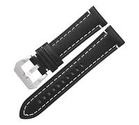 VISIYUBL Relojes de cuero Hombres 20 mm 22 mm 24 mm reloj de muñeca correas azul pulsera 4 colores accesorios suaves(Schwarz,20mm)