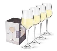 Viski Reserve - Copas de cristal europeo Chardonnay, 4 copas de vino blanco de cristal sin plomo, cristalería hecha en Europa, juego de 4 copas de vino con tallo, 15 onzas (443 ml)
