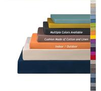 VisLarsc Cojín de algodón y lino, lavable y desmontable, antideslizante, espuma viscoelástica, cojín de taburete de tacto suave para uso diario, en interiores y exteriores (naranja-110 x 70 x 3 cm)