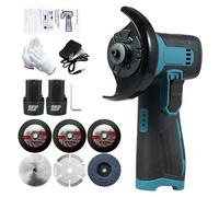 VISLONE Mini amoladora angular de 12 V, diámetro de la hoja de amoladora 76 mm/3", 19500 rpm, amoladora angular inalámbrica con 2 baterías de 1300 mAh y cargador, 6 discos de