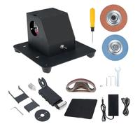 Vislone Mini lijadora de banda, lijadora de banda eléctrica multifuncional, 7 velocidades ajustables, pulidora y rectificadora eléctrica, pequeña amoladora eléctrica
