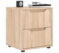 VISNES Nightstand Sonoma Oak 45x40x50 cm with 2 Drawers, Elegant Bedside Table for Bedroom & Living Room, Durable Engineered Wood, Easy to Clean & Assemble, Modern Storage Furniture