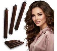 VISOFO - Varillas de soplado nocturnas | Rizos sin calor para cabello largo o corto, tubo de espuma flexible sin calor, rizadores suaves de terciopelo satinado de seda para dormir en juego de