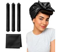 VISOFO - Varillas de soplado nocturnas | Rizos sin calor para cabello largo o corto, tubo de espuma flexible sin calor, rizadores suaves de terciopelo satinado de seda para dormir en juego de