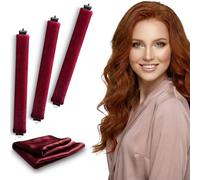 VISOFO - Varillas de soplado nocturnas | Rizos sin calor para cabello largo o corto, tubo de espuma flexible sin calor, rizadores suaves de terciopelo satinado de seda para dormir en juego de