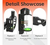 Visor de 5 Pines para Arco Compuesto de Tiro con Arco - Visor de Fibra óptica de 0,019" Mecanizado con CNC Polo Corto/Largo para Caza y Tiro al Blanco con la Mano Derecha (Estilo Corto)