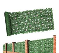 Visor de hiedra artificial de 1,0 x 3,0 m | Fondo de pared de jardín plantas artificiales para patio jardín piscina casa boda fondo y