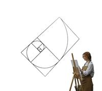 Visor de proporción dorada - Herramienta de composición acrílica transparente, visor espiral portátil | Ideal para fotografía, pintura, dibujo de artistas, bocetos, aire de Plein y composición visual