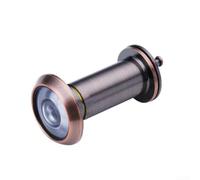 Visor de puerta de 180 grados gran angular mirilla construcción de metal sólido lente de vidrio de privacidad para puerta exterior seguridad tono dorado (bronce rojo)