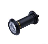 Visor de puerta de gran angular de 180 grados con lente de vidrio ajustable, marco de metal para una experiencia de visualización fiable y clara (negro)