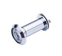 Visor de puerta gran angular de 180 grados con lente de vidrio ajustable, marco de metal para una experiencia de visualización fiable y clara (plateado)