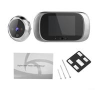 Visor digital de puerta con pantalla LCD de 2.8 pulgadas y gran angular de 90 grados, cámara de mirilla de puerta alimentada por pilas para seguridad del hogar, visor de puerta inteligente (plateado)