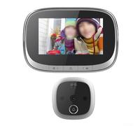 Visor digital de puerta con pantalla LCD de 4,3 pulgadas | Cámara electrónica con mirilla para visión nocturna y grabación de detección de movimiento para seguridad en el hogar | Plata