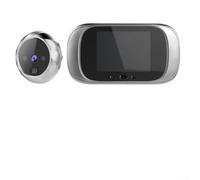 Visor digital de puerta, timbre de cámara de mirilla Pantalla LCD de 2.8 pulgadas Visiones nocturnas Foto Seguridad para el hogar (Plata)