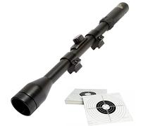 Visor Gamo 4x28 | Mira Deportiva para escopetas, Rifles, carabinas y Pistolas de Aire comprimido (balines) + 20 dianas.