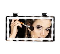 Visor LED de Vanidad Recargable para Coche y Camión - Espejo de Maquillaje con Pantalla Táctil y Luces LED, Cosmético Sombreado (Negro)