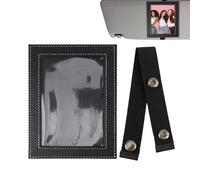 Visor Photo Frame - 14.7x10.9x0.9cm PU Leather Car Photo Frame | Elastic Band Photos Storage Frames For Sun Visor, Father's Day Car Picture Holder, Decorative Picture Frames For Dad, Papa, Grandpa