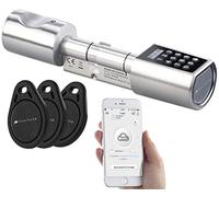 VisorTech Cilindros para puertas - cerradura electrónica: Cilindro de cierre de puerta electrónico, Código numérico, Llave de transpondedor (cerradura electrónica con chip)