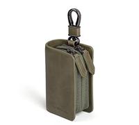 VISOUL Estuches de Llave Coche del Cuero Genuino, Estilo Vendimia Llavero para Cocheen Piel Estuches de Cuero Portátiles para Llaves con Doble Cremallera Bolsa Llaves para Hombres