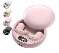 Visound - Invisible Earbuds, Invisible Sleep Wireless Earphone, Sleep Earbuds for Side Sleepers, Comfortable Fit LED Power Display, for Sleeping, Working, Hiking (Pink)