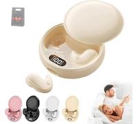 VisoundDrift - Invisible Earbuds, VisoundDrift Earbuds, Vision Beam Ear Buds,Comfortable Fit LED Power Display, IPX6 Water-Resistant, for Sleeping, Working, Hiking (Beige)