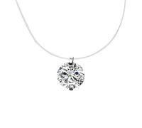 vissen Collar Solitario Colgante Mujer Circonita Perla Collares Invisible Nylon Transparente 925 Plata Joyas Simples Y Elegantes, 40 cm, Zirconia cúbica, Circón