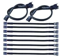 VISSQH 10pcs 4 Pin PWM Fan Hub Cable Extensor Ventilador PC PWM Cables de Ventilador Cable de Alimentación de Ventilador Macho a Hembra Compatible con Ventilador de 4 Pin 3 Pin（27CM）