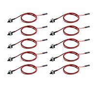 VISSQH 10pcs Cable de conmutador de host de PC de 2 pines para reiniciar el cable de alimentación de 100 cm ATX, botón de encendido, botón de reinicio de la placa madre interruptor de Puente