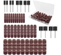 VISSQH 132 Piezas Tambor de Lijado, Kit Rodillo de Tambor para Accesorios Dremel con 120 Piezas Bandas de Lija y 12 Piezas Mandriles de Tambor Para Pulir Moler accesorios de lijado de bricolaje
