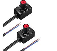 VISSQH 2 piezas 0/1-10 V Mini perilla LED Dimmer Atenuador LED controlador interruptor giratorio PWM atenuación con tapa de botón para controlar la iluminación interior lámpara de crecimiento