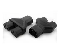 VISSQH 2 x Enchufe Adaptador IEC 320 C14 a C13,Conector Adaptador de alimentación IEC 320 C14 Macho a Doble C13 Divisor en Y Hembra 3 Pines(Negro)