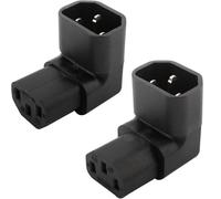 VISSQH 250V 10A IEC 320 C14 a C13 Adaptador de Corriente IEC Macho C14 a C13 Hembra 90 Grados Adaptador extensión alimentación 3 Pines Conector alimentación IEC C14/C13 para PDU y UPS
