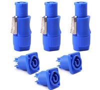 VISSQH 3 juegos 250 V, 20 A, CA Conectores de Altavoz de Audio Montaje en panel de 3 pines Adaptador de enchufe para Neutrik NAC3FCA