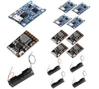 VISSQH 5 pcs 5V 1A Micro USB 18650 módulo Cargador de batería de Litio con función de Doble protección+5PCS 5V 2A Módulo Integrado de Descarga de Carga+ 5 pcs 18650 Caja de batería