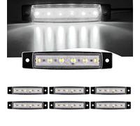 VISSQH 6 Pcs Blanco LED Luces de Posición Lateral ，Trasera Posición Lámparas Indicador 12V/24V Lámparas laterales led para camión remolque Lorry Barco Tractor autocaravana etc