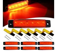 VISSQH 6 Pcs Rojo LED Luces de Posición Lateral ，Trasera Posición Lámparas Indicador 12V/24V Lámparas laterales led para camión remolque Lorry Barco Tractor autocaravana etc