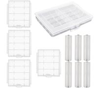 VISSQH 6 x Cilindrica AAA a AA Adaptador convertidor baterías Titular con 5 Piezas Caja de Batería de Plástico