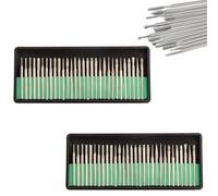 VISSQH 60 Piezas Juego de Brocas de Diamante con 3 mm Vástago, Fresas Diamante para Accesorios Dremel,para pulir madera, porcelana, piedra, vidrio, amolar, grabar y pulir