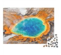Vista Aérea Aguas Termales Rompecabezas de 1000 Piezas para Adultos Arte de Paisaje de Ojo Abstracto Colorido Impresionante Robusto Vibrante Desafiante Alivio de Estrés 70x50cm/1000pzs
