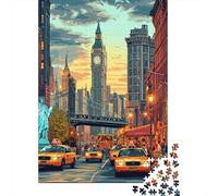 Vista al Atardecer Cityscape Rompecabezas 1000 Piezas para Aficionados Fin De Semana, Cartón Resistente, Decoración Mural, Regalo Primavera, Juego Cerebral 52x38cm/1000pcs