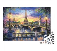 Vista al Atardecer de París 1000 Piezas Cartón Resistente Rompecabezas Premium Pareja Socios Descompresión Desafío Decoración De Paredes Paquete De Valor 70x50cm/1000pcs