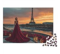 Vista al Atardecer de París Puzzle 1000p para Adultos Muy Difícil Reto Mental Mejor Valorados Mejora De La Concentración Cartón Grueso 38x26cm/1000pcs